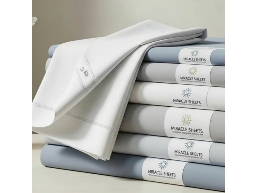 Miracle Sheets silver-infused sheet set, folded and stacked